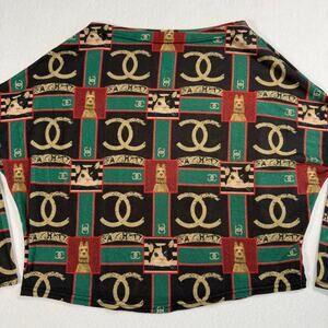 Vintage 80s bootleg cats and dogs long sleeve boat neckline top size small